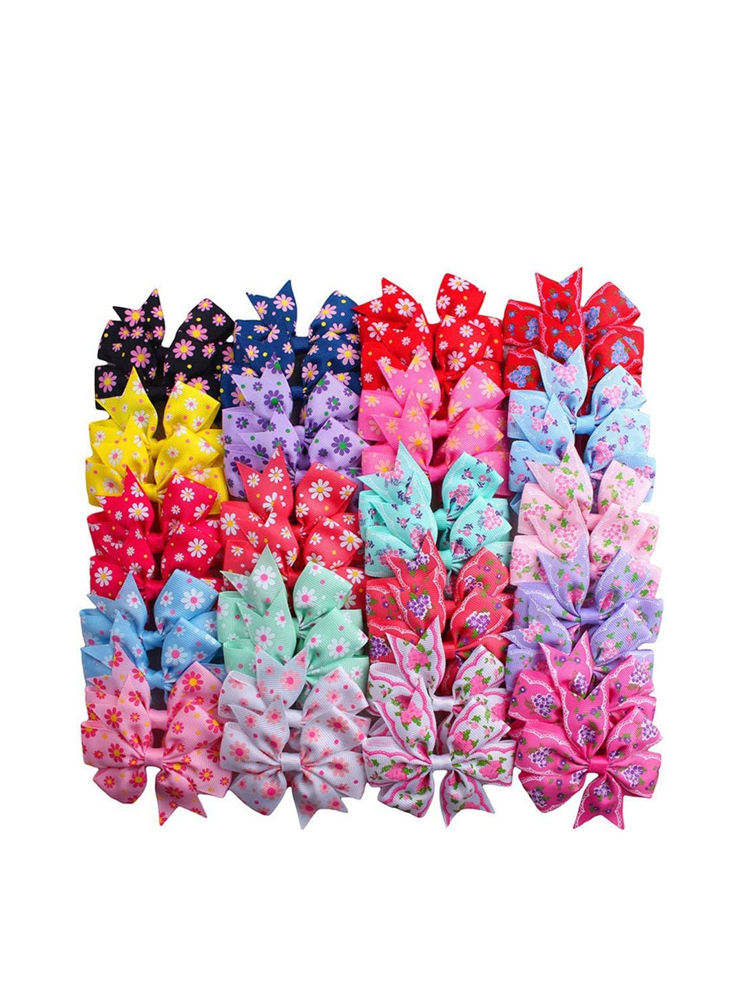 

LYTIX Girls Set of 12 Floral Printed Alligator Hair Clip, Assorted
