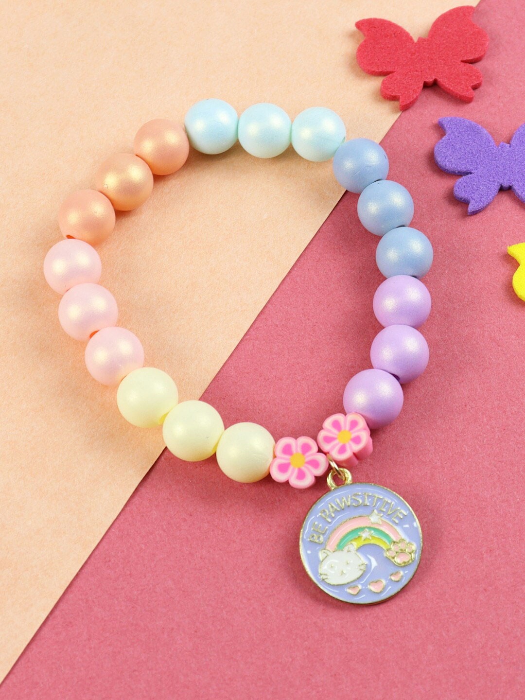 

Asthetika Kids Girls Beaded Elasticated Bracelet, Blue