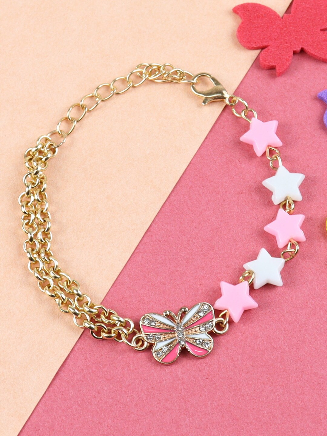 

Asthetika Kids Girls Butterfly Charm Bracelet, Gold