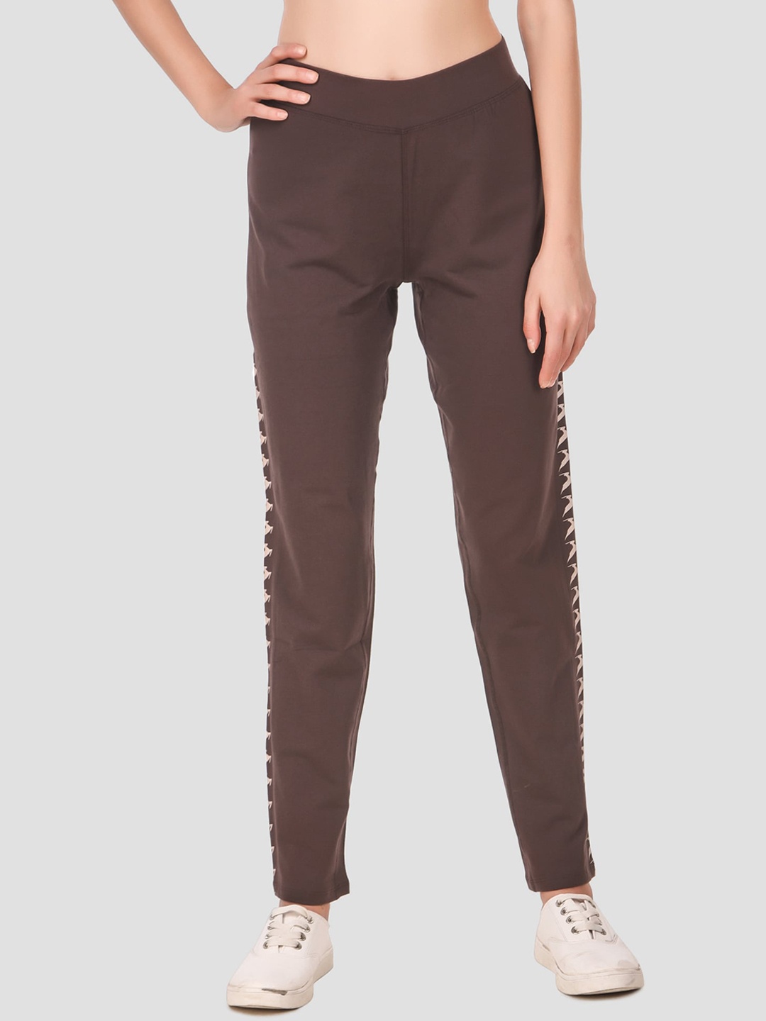 

Nimble Women Mid-Rise Cotton Easy Wash Regular Fit Trouser, Brown