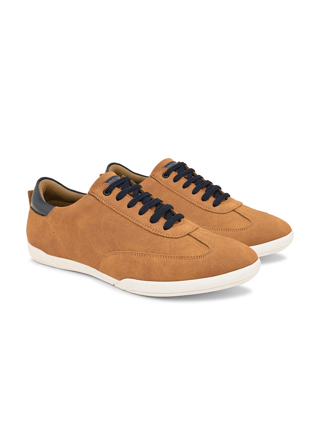 

The Roadster Lifestyle Co. Men Tan Comfort Insole Contrast Sole Lace-Up Sneakers