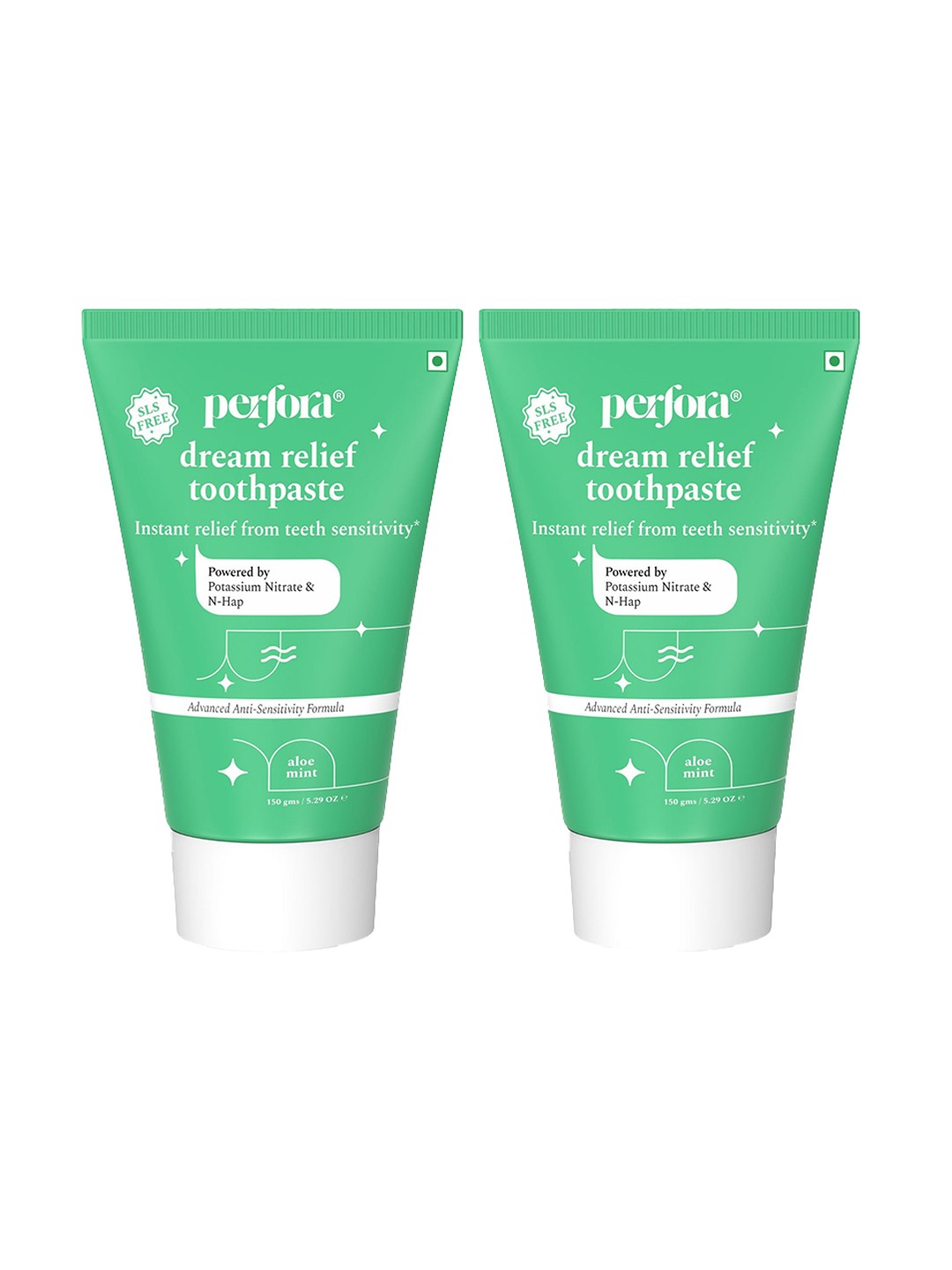 

Perfora Set of 2 Dream Relief Toothpaste 150 g each - Aloe Mint, Green
