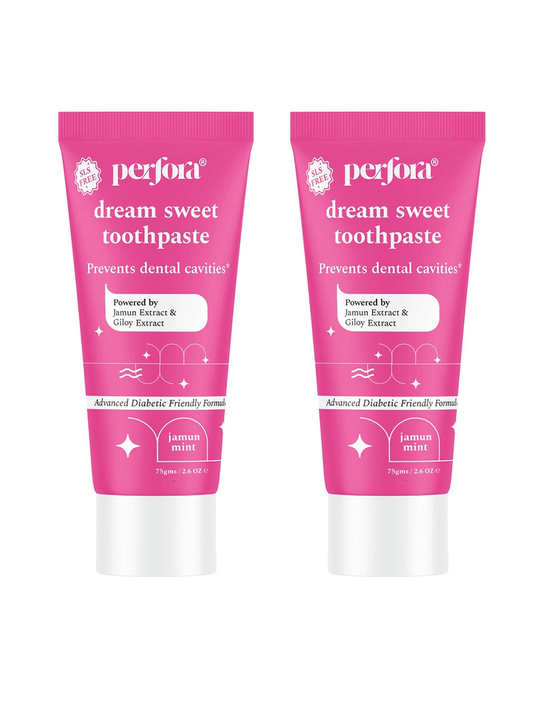 

Perfora Set of 2 Dream Sweet Toothpaste 75 g each - Jamun Mint, Pink