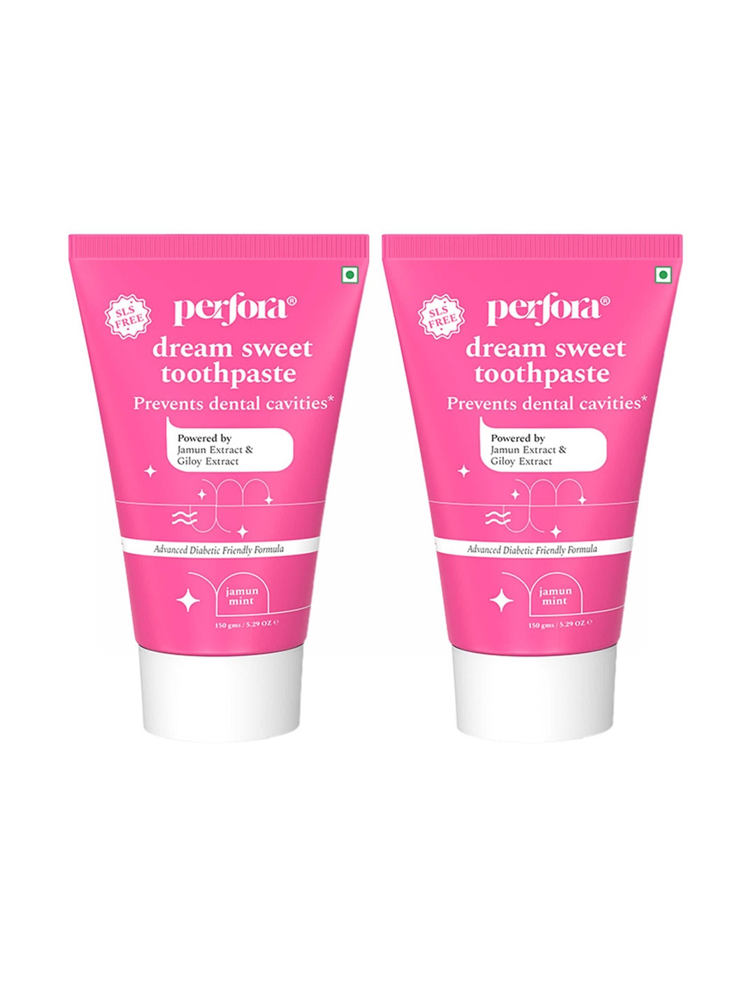 

Perfora Set of 2 Dream Sweet Toothpaste 150 g each - Jamun Mint, Pink