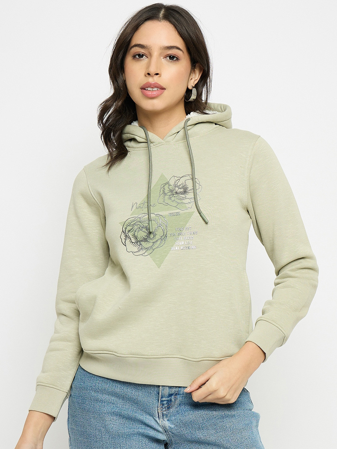 

Duke Graphic Printed Cotton Hooded Sweatshirt, Green