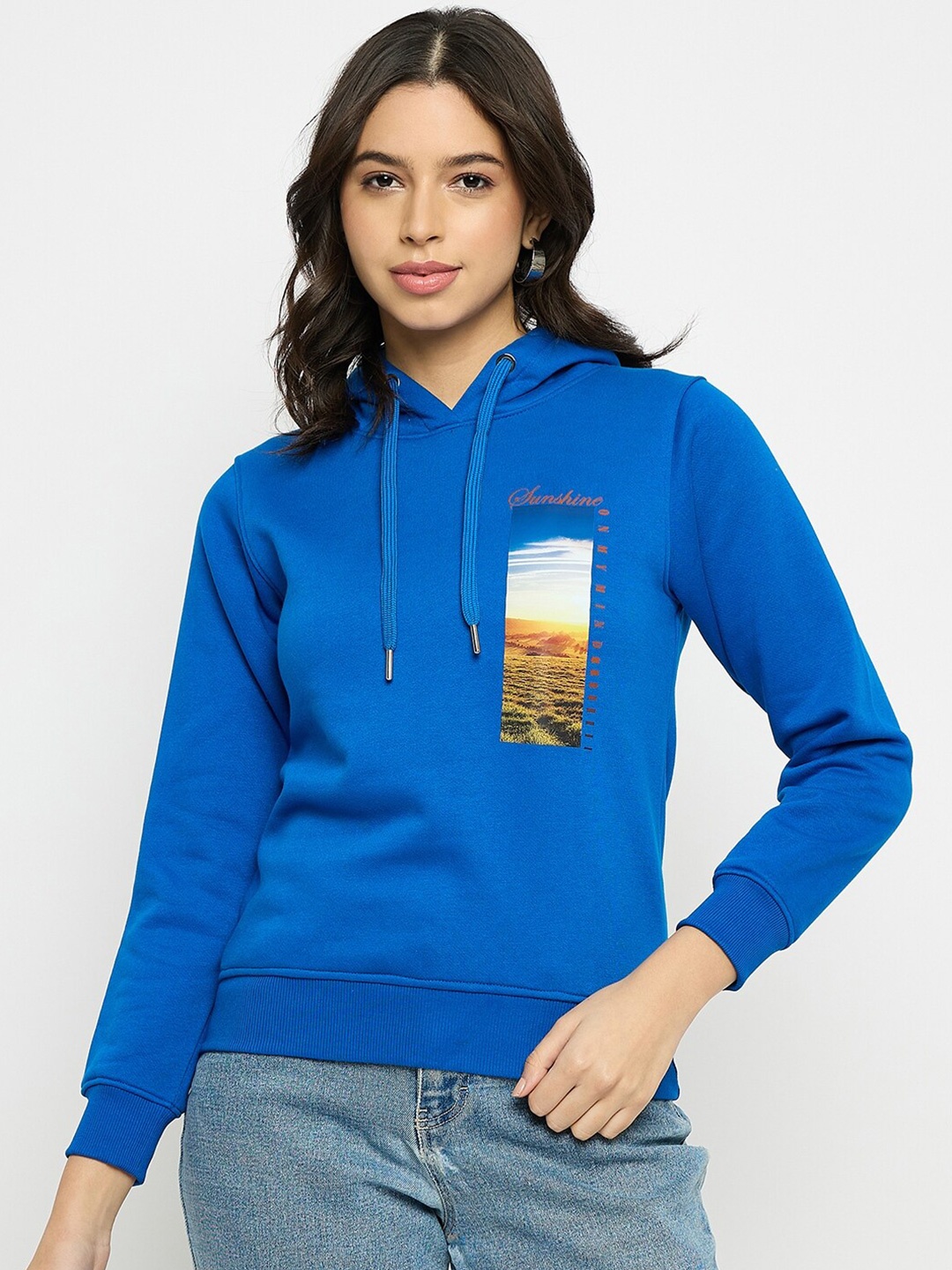 

Duke Graphic Printed Cotton Hooded Sweatshirt, Blue