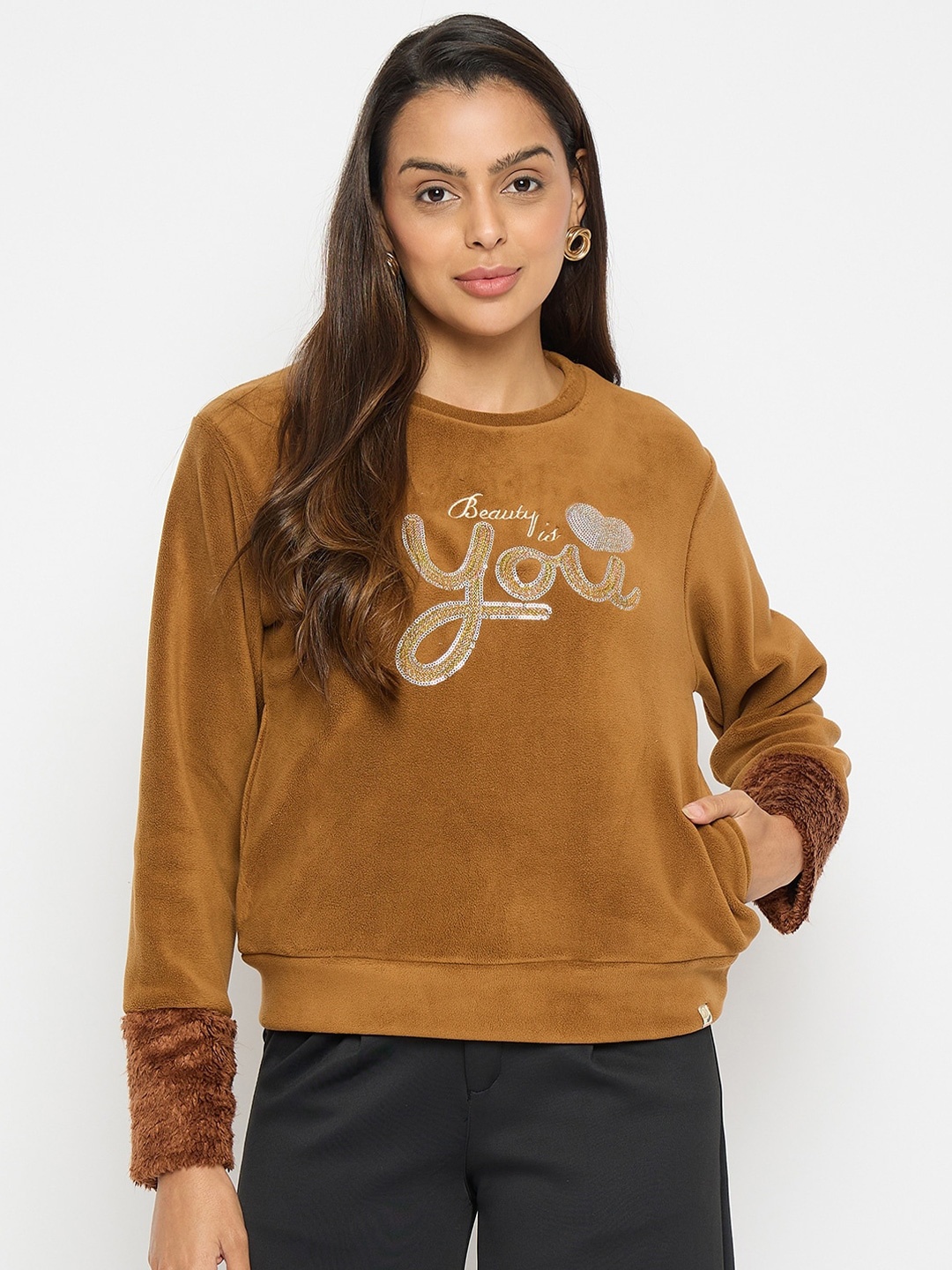 

Duke Typography Embellished Cotton Sweatshirt, Brown