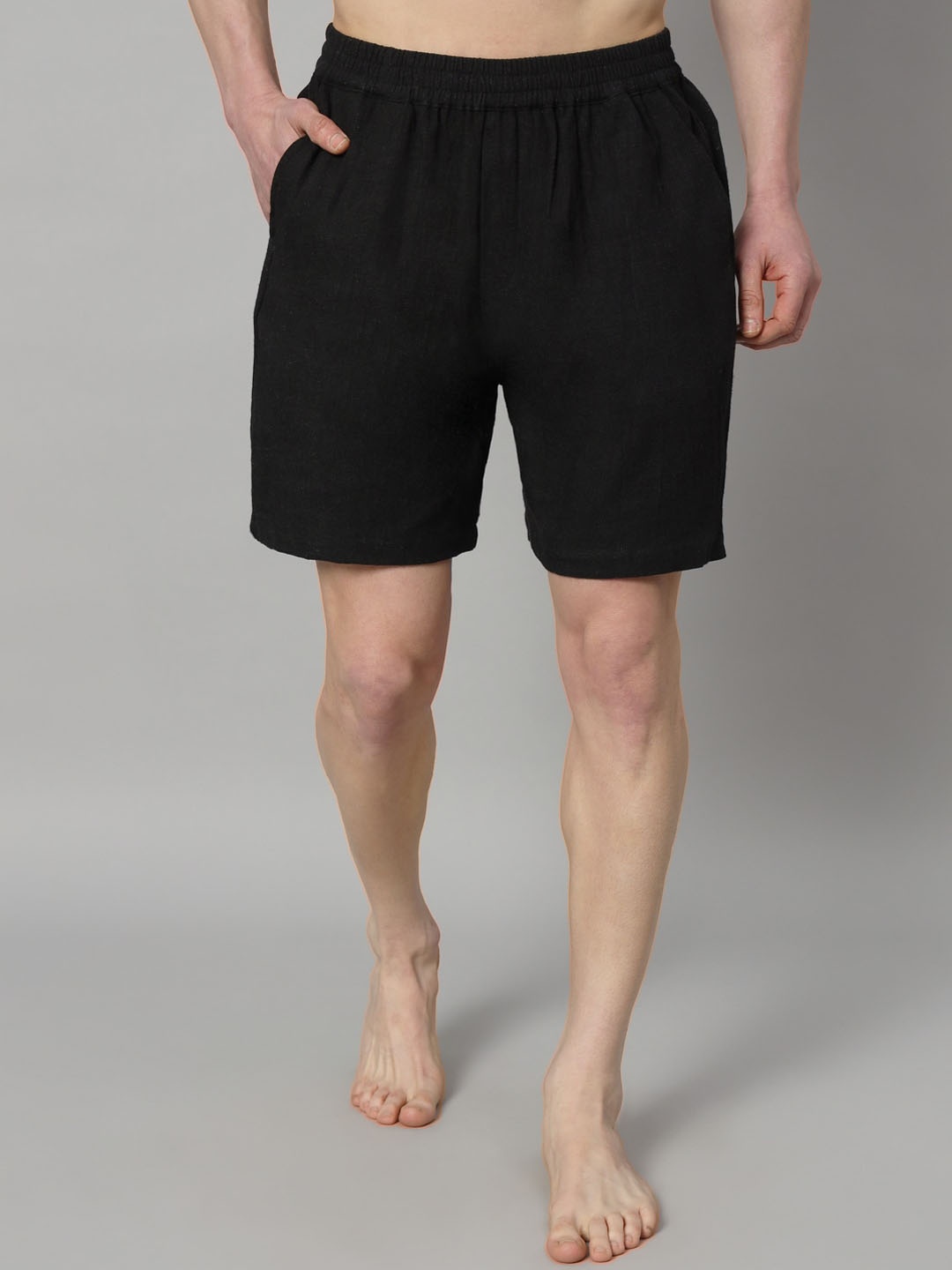 

OWO THE LABEL Mid Rise Organic Linen Boxers OTLMB06-S, Black