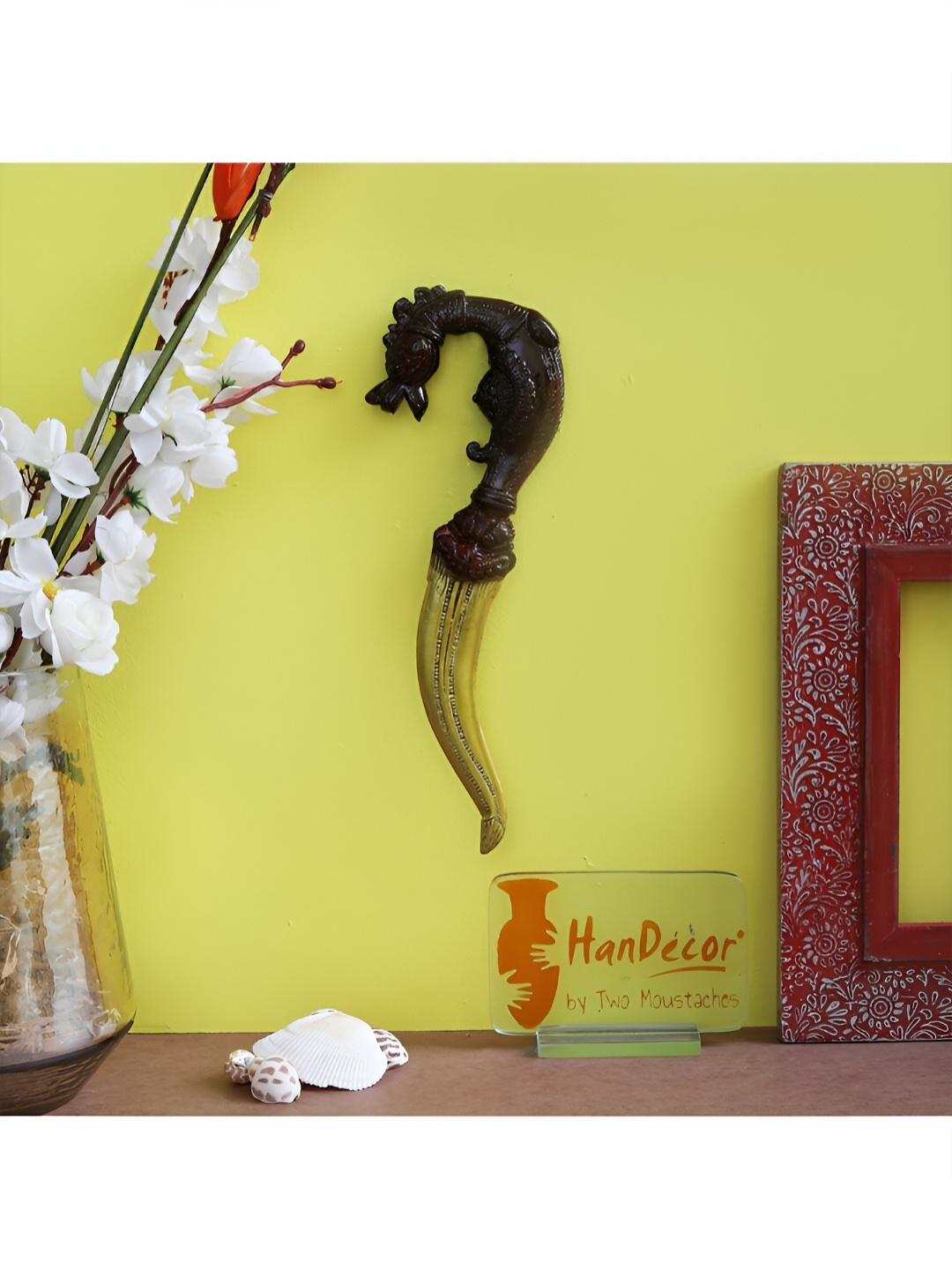 

Two Moustaches Black Brass Dragon Designed Wall Hanging
