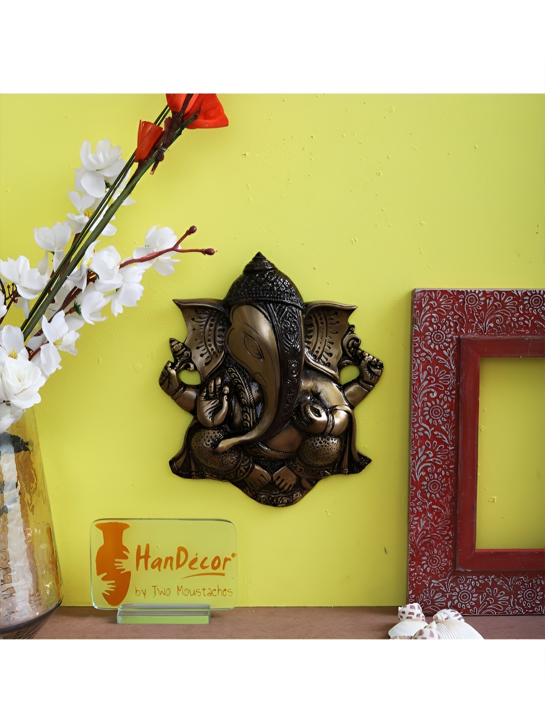 

Two Moustaches Brown Ganesha Brass Wall Hanging