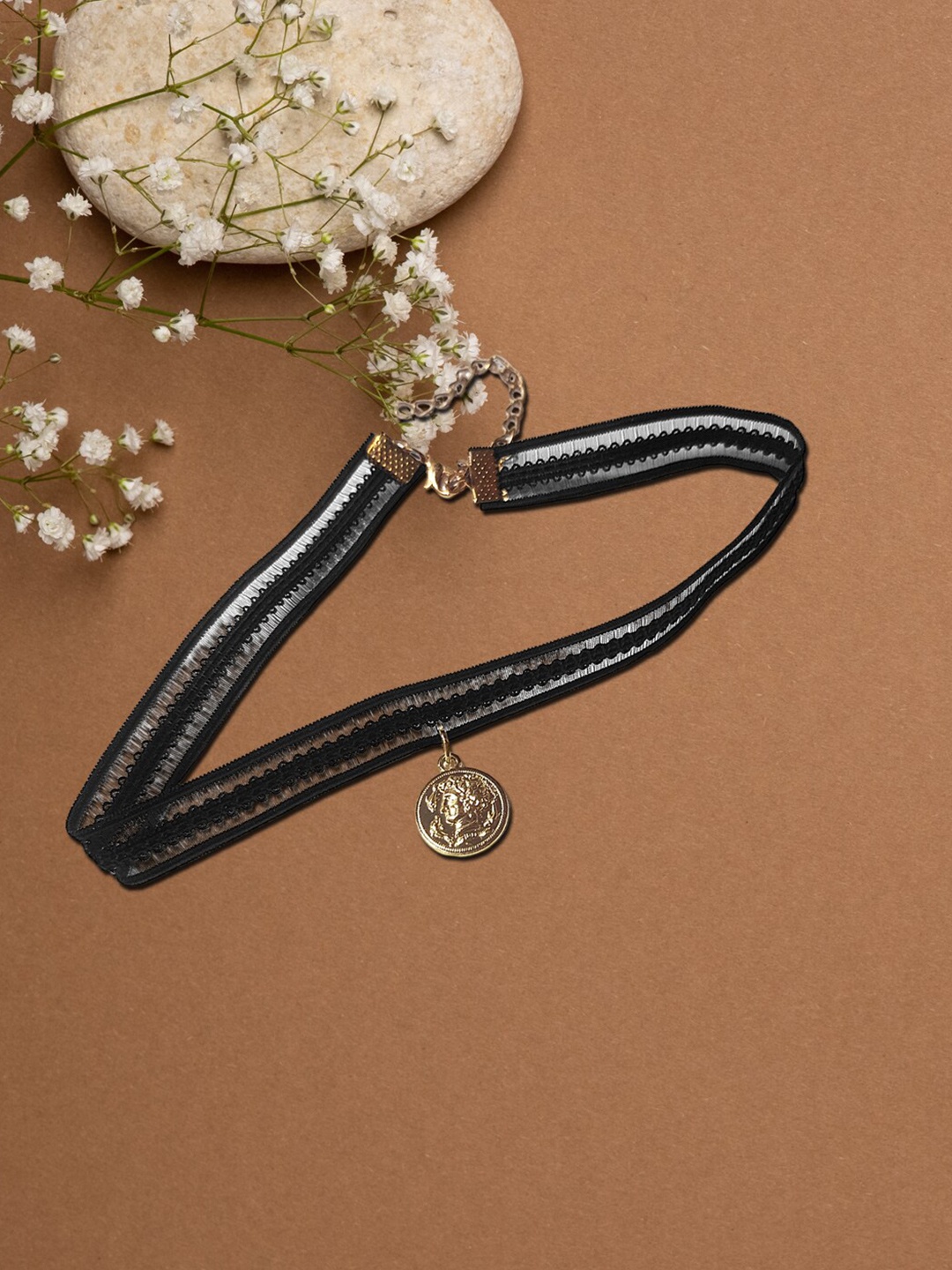 

DressBerry Black Brass Choker Necklace