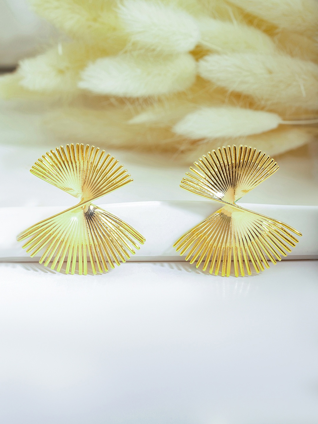

Rubans Stainless Steel 18 KT Gold Plated Waterproof tarnish-free Radiant burst Earrings