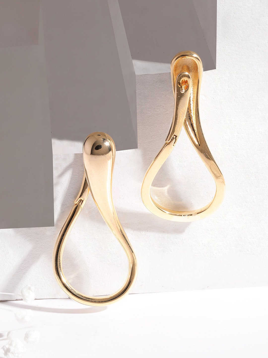 

Rubans Voguish Steel 18 KT Gold Plated Waterproof Tarnish-Free Open Swril Clip On Earrings