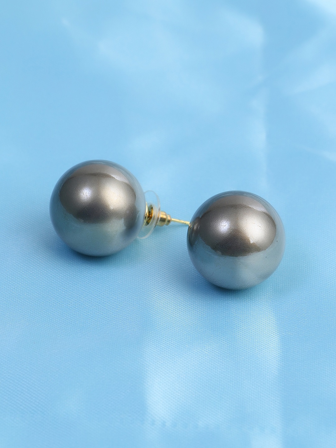 

DressBerry Black Gold Plated Contemporary Studs Earrings