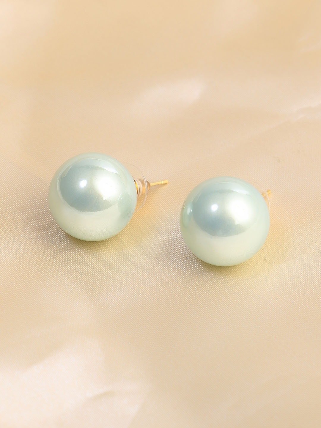 

DressBerry Green Gold Plated Contemporary Studs Earrings