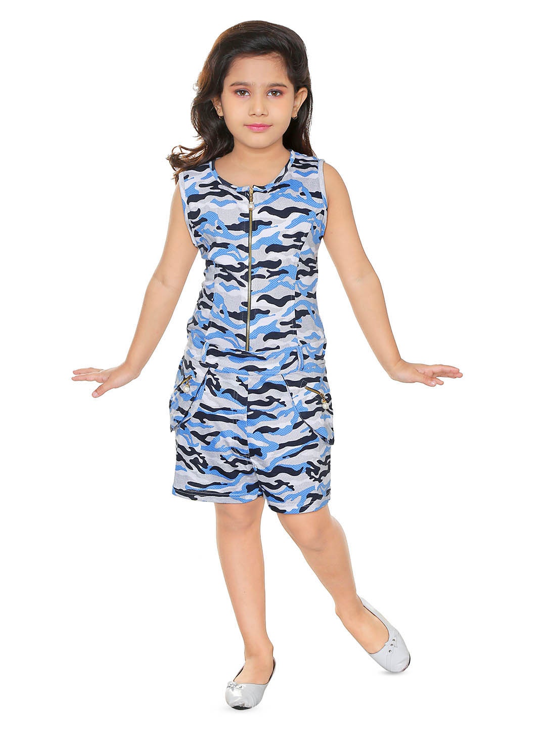 

BAESD Girls Printed Round Neck Sleeveless Cotton T-shirt Dress, Blue