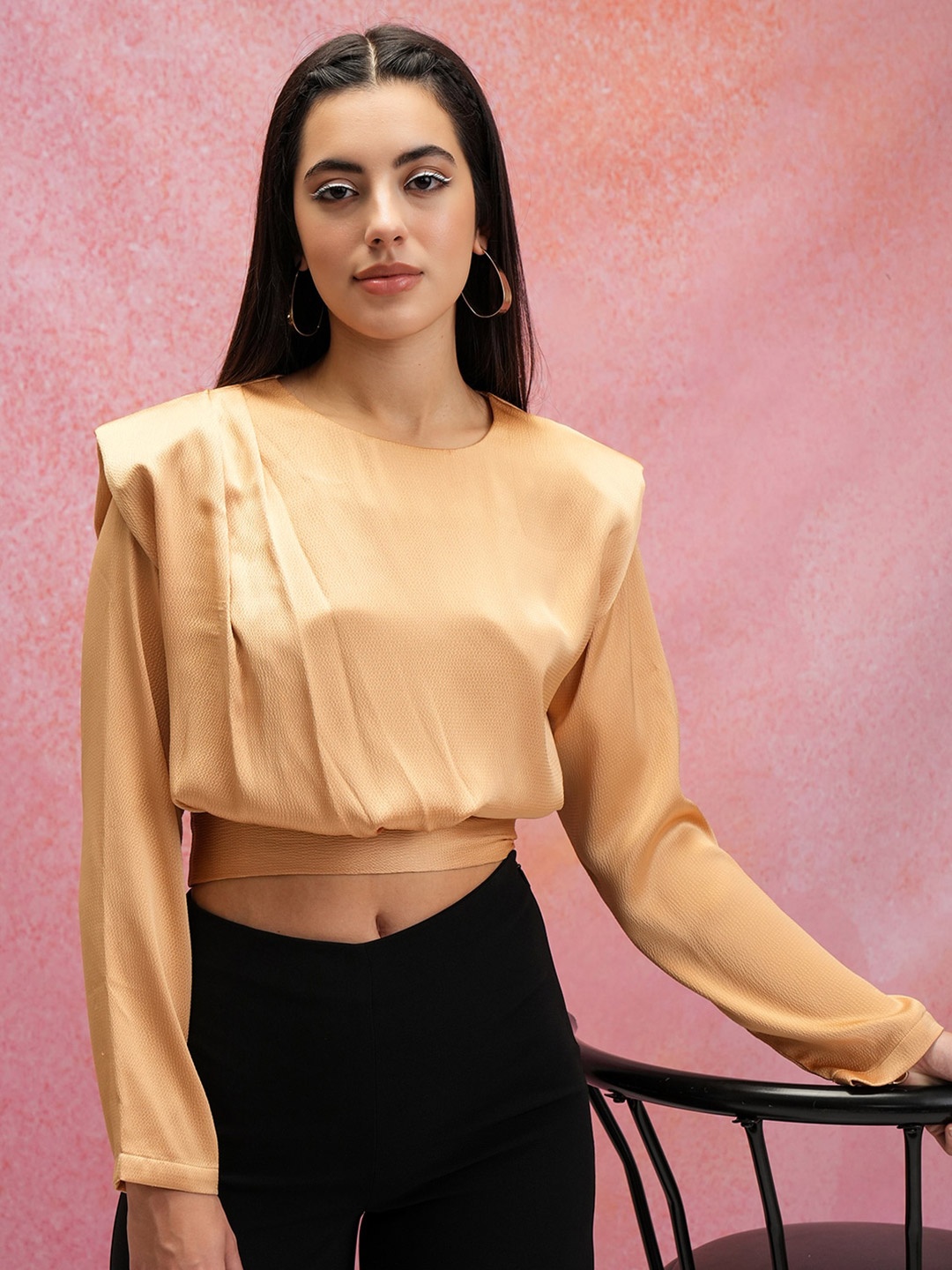 

CHIC BY TOKYO TALKIES Crop Top, Beige