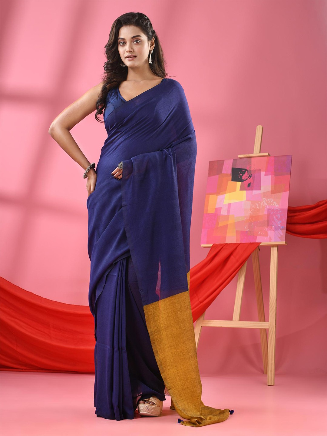 

Angoshobha Pure Cotton Saree, Violet