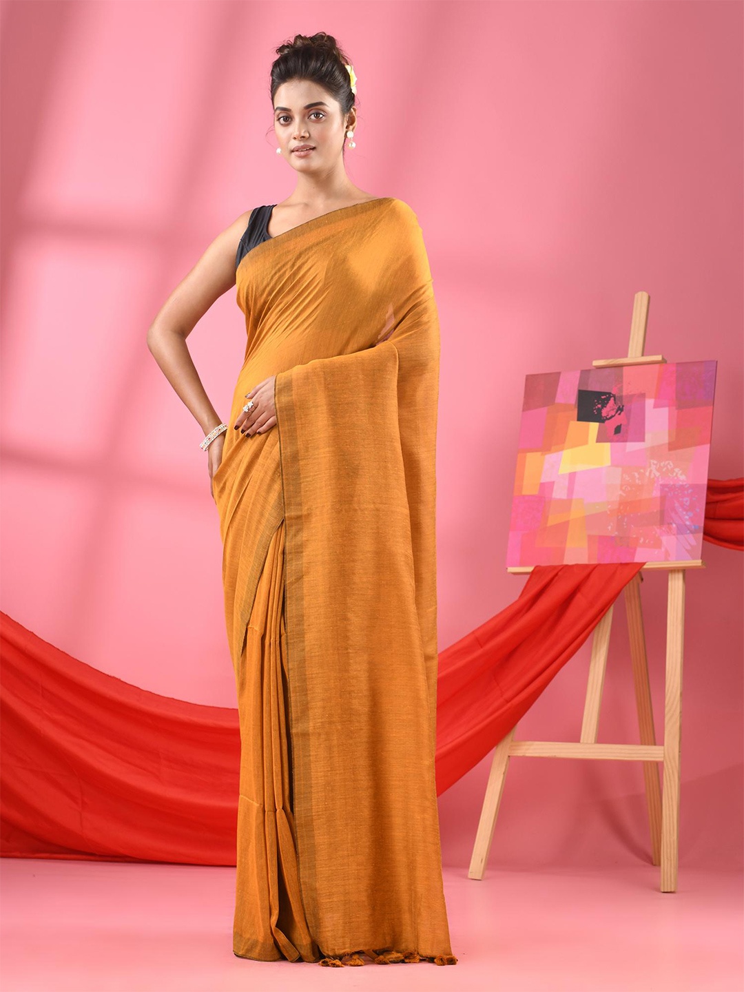 

Angoshobha Pure Cotton Saree, Yellow