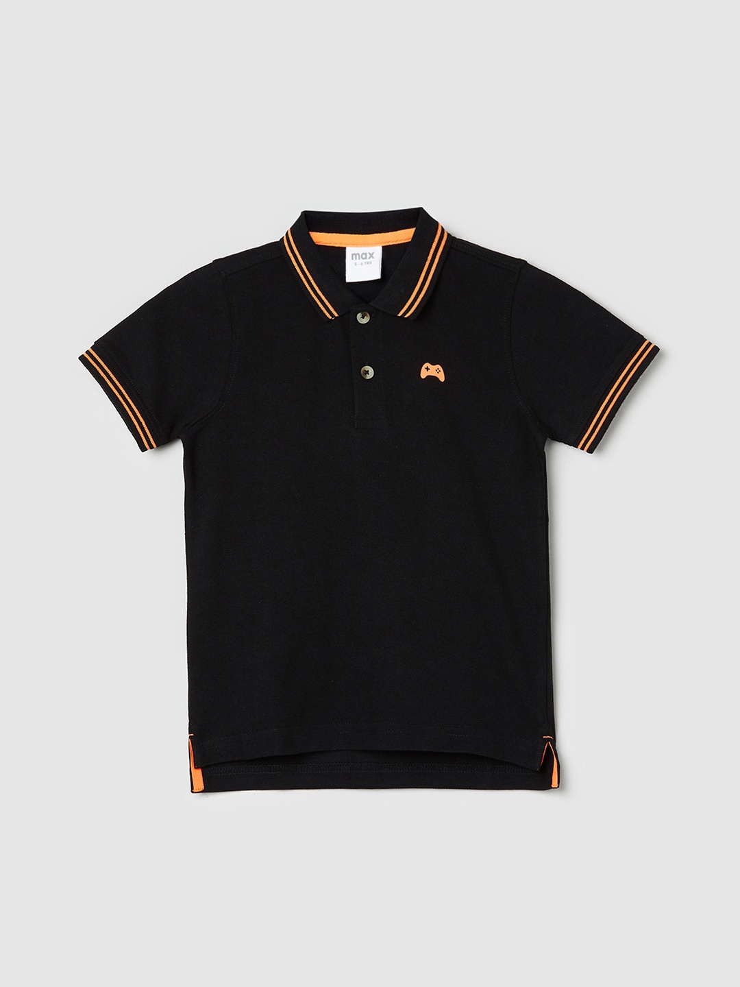 

max Boys Polo Collar Short Sleeves Regular Fit T-shirt, Black