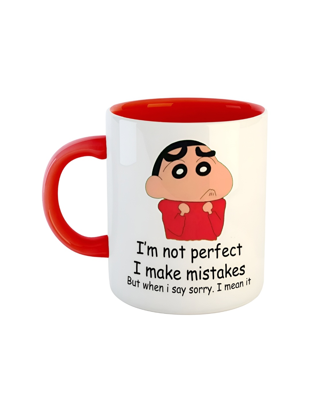 

ARTBUG Red & Whit Ceramic Printed Glossy Mug