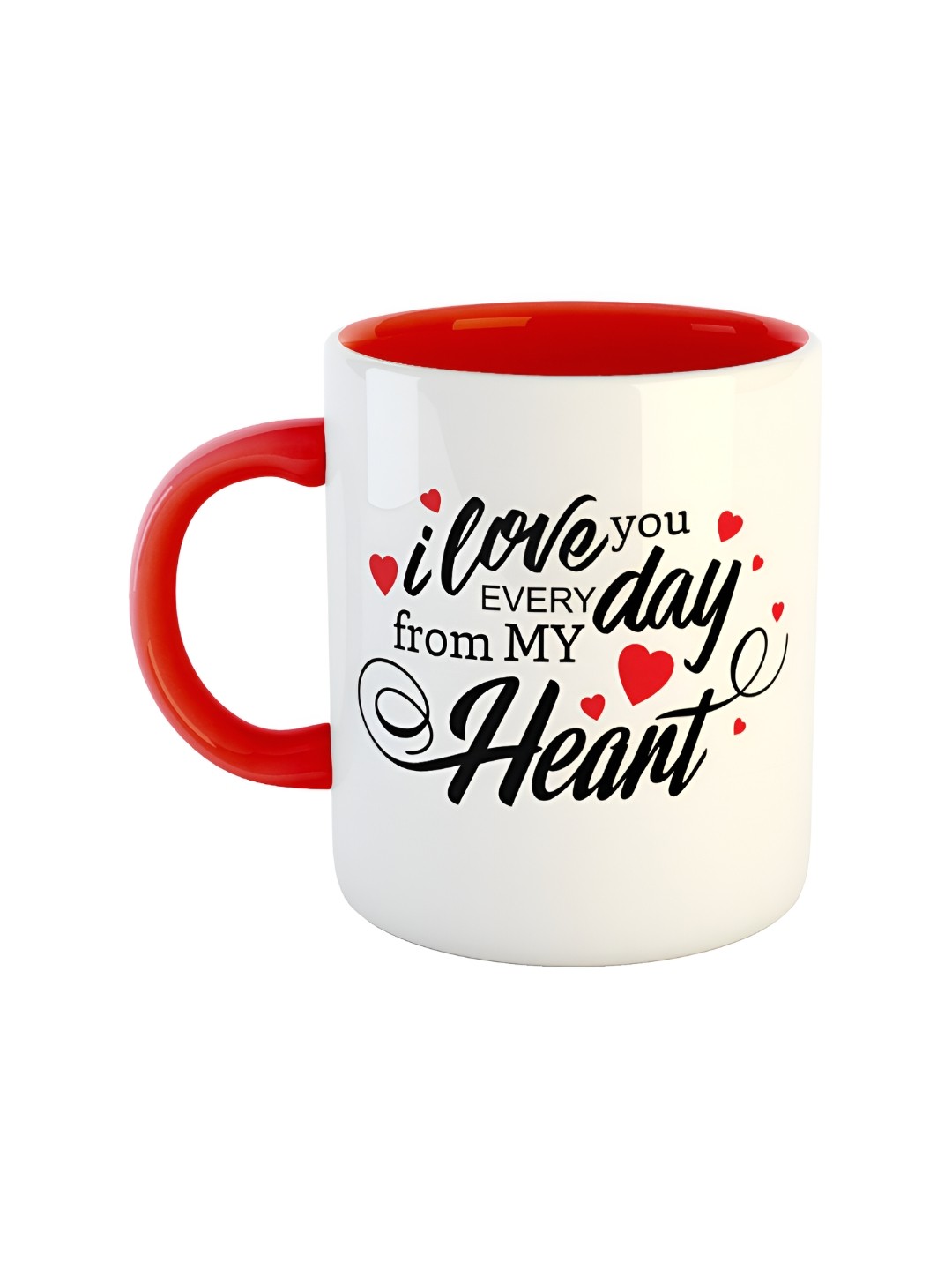 

ARTBUG Red White Printed Ceramic Glossy Mugs 350 ml