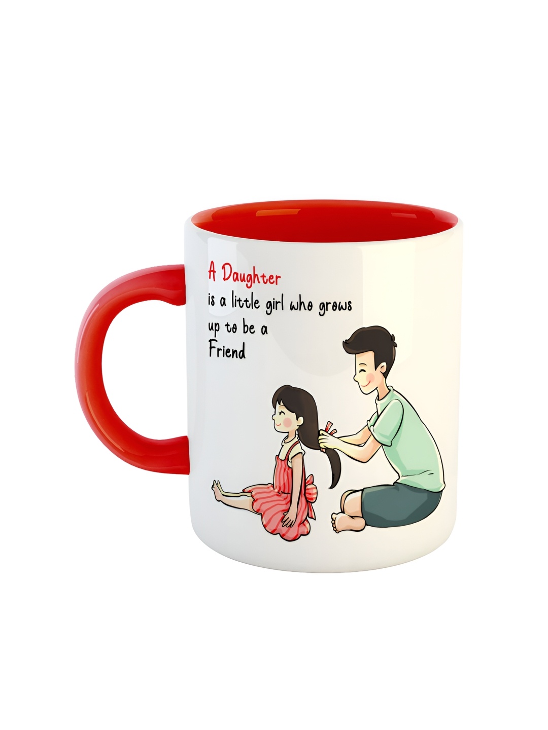 

ARTBUG Red & White Ceramic Printed Glossy Mug