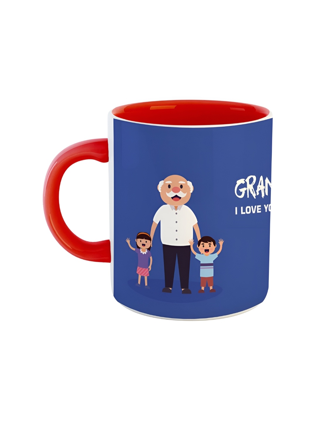 

ARTBUG Red & Blue Printed Ceramic Microwave Safe Glossy Finish Mug 350 ml