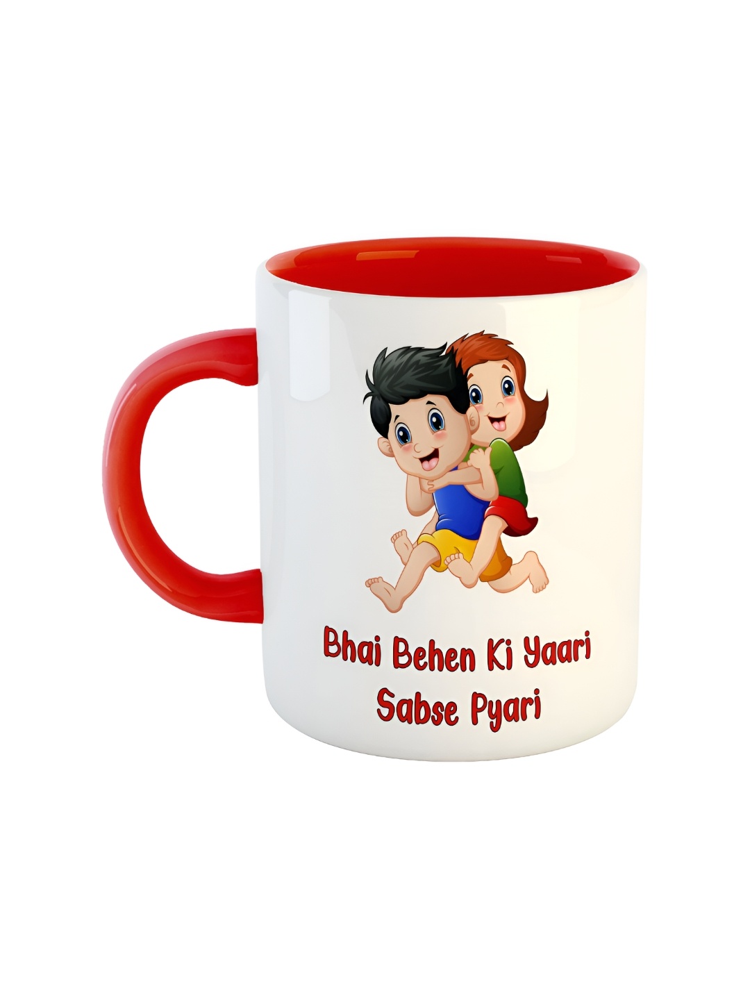 

ARTBUG Red & White Ceramic Printed Glossy Mug