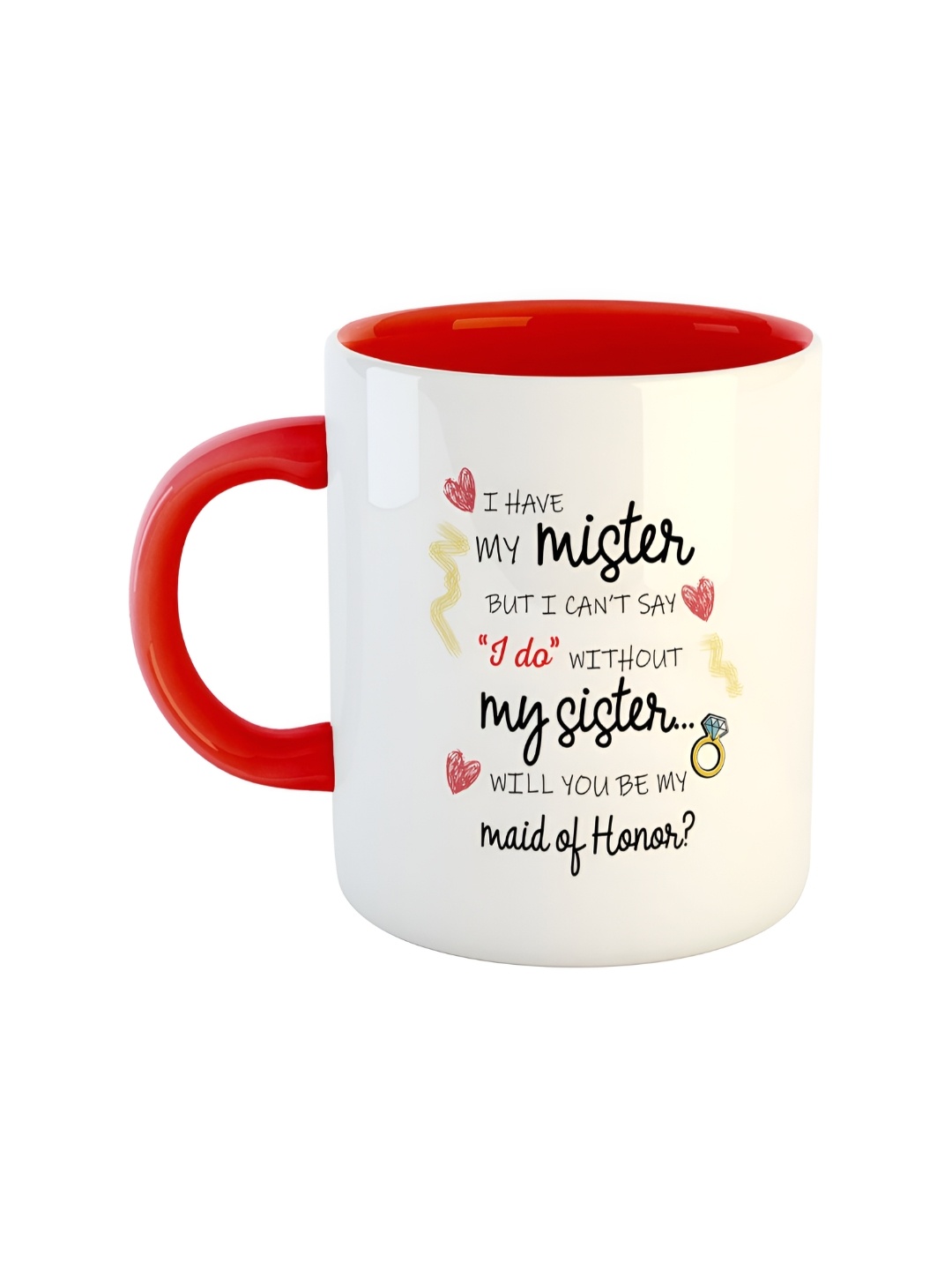 

ARTBUG Red & White Printed Ceramic Glossy Mug 350ml