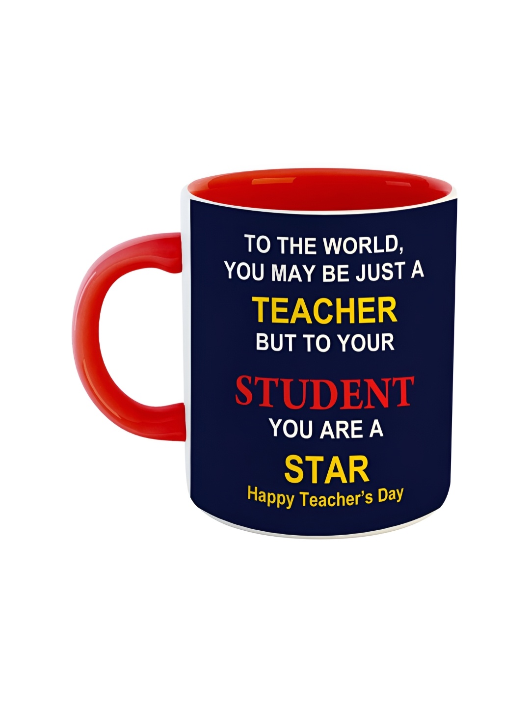 

ARTBUG White & Red Text Or Slogans Printed Ceramic Glossy Mug 350ml