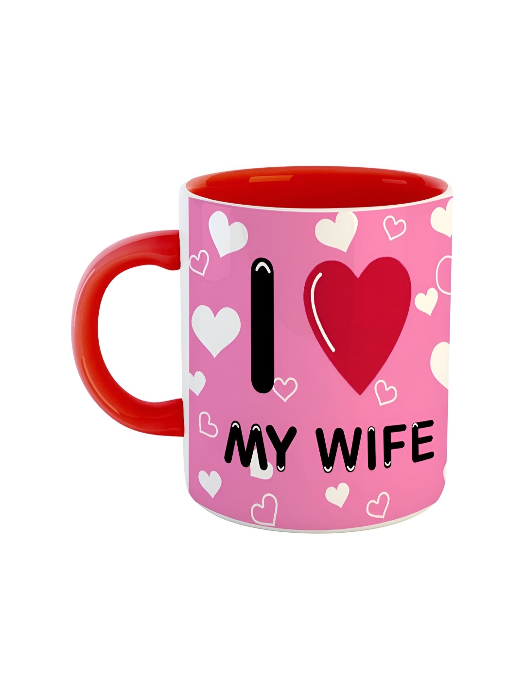 

ARTBUG Red & White Printed Ceramic Glossy Mug 350ml