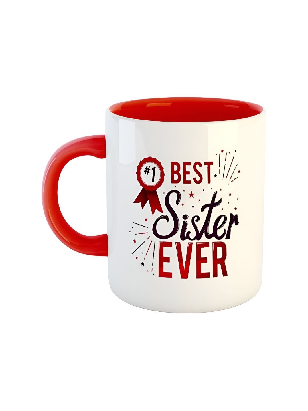 

ARTBUG Red & White Printed Ceramic Glossy Mug 350 ml