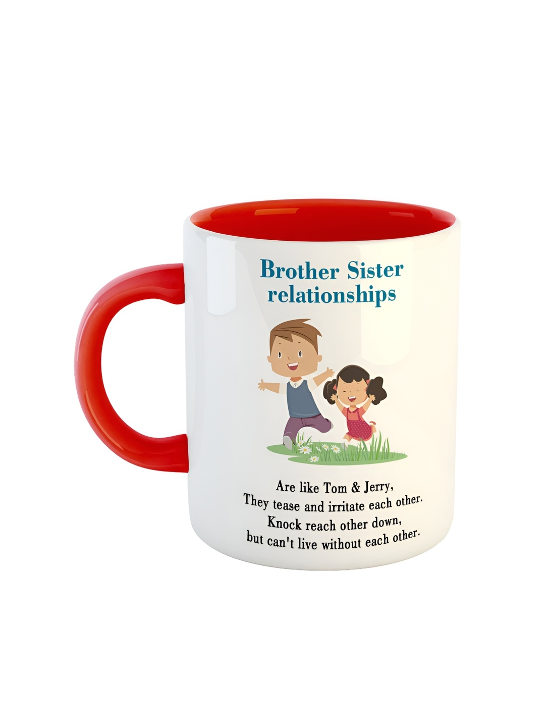 

ARTBUG Red & White Dishwasher Safe Printed Ceramic Glossy Mug