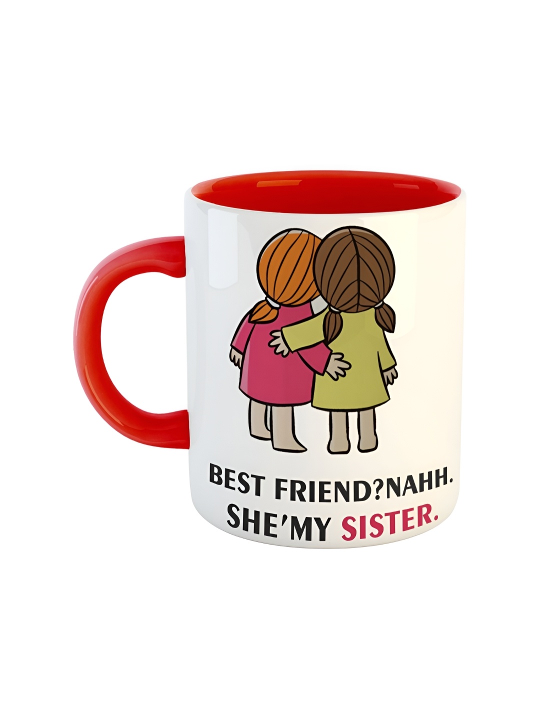 

ARTBUG Red & White Printed Ceramic Glossy Mug 350 ml