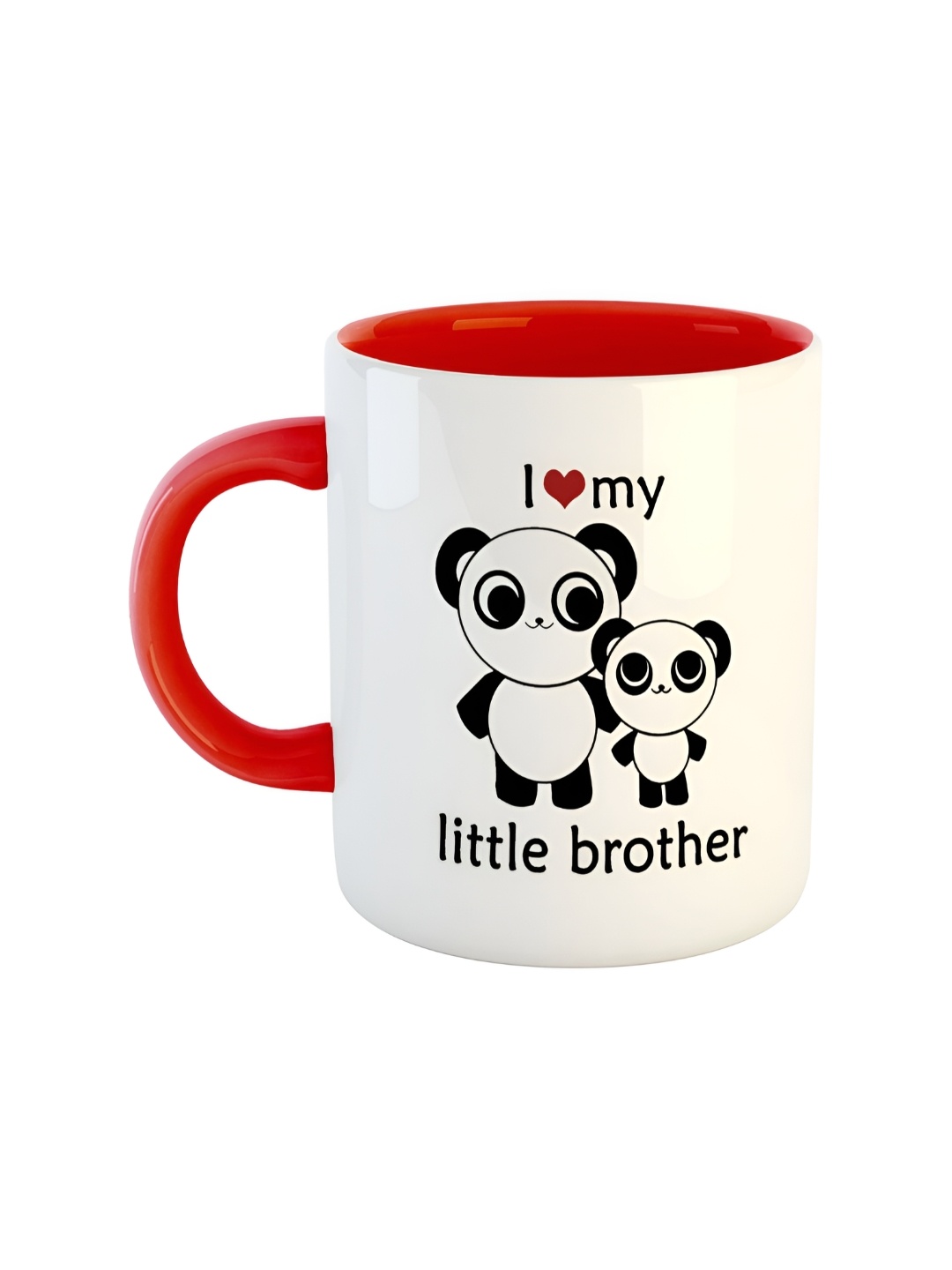ARTBUG Red & White Dishwasher Safe Printed Ceramic Glossy Mug