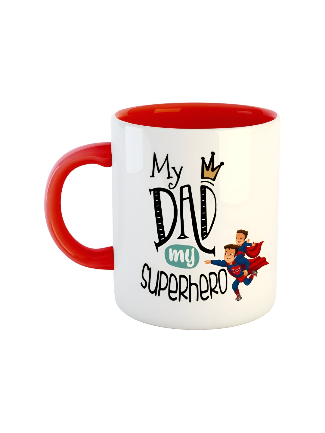 

ARTBUG Red & White Dishwasher Safe Printed Ceramic Glossy Mug