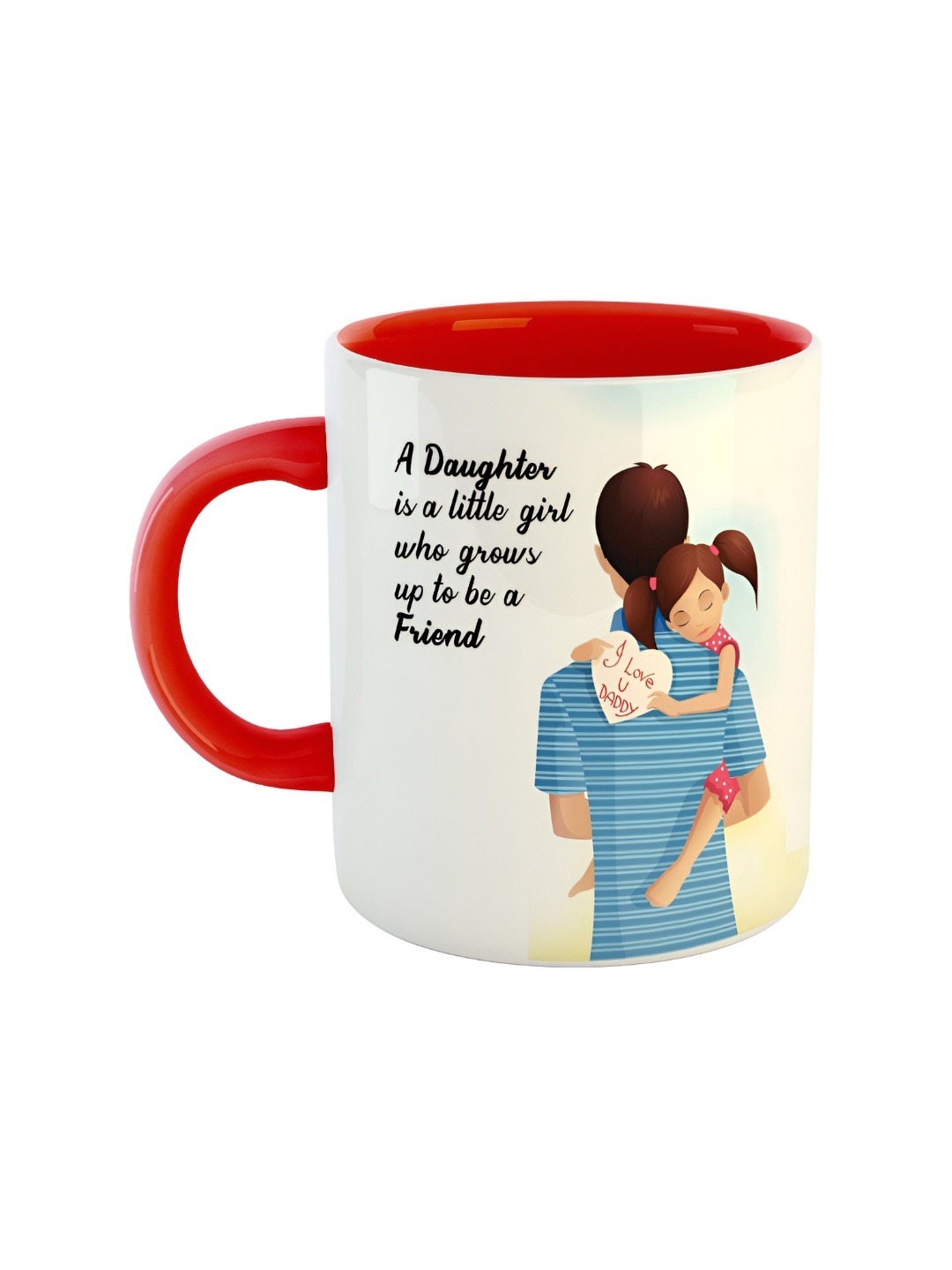 

ARTBUG Red & White Printed Ceramic Glossy Mugs 350 ml