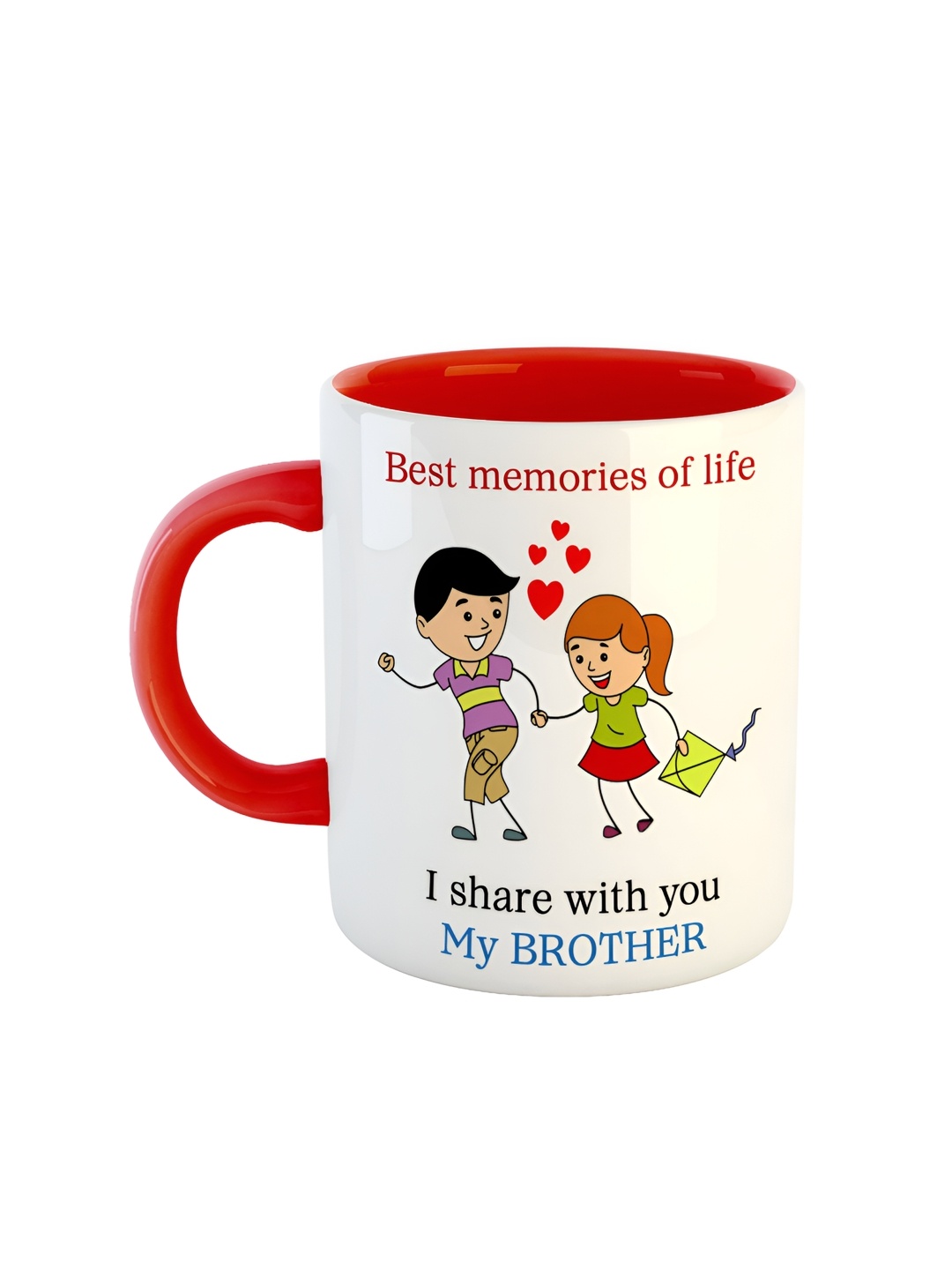 

ARTBUG Red & White Printed Ceramic Glossy Mug 350 ml