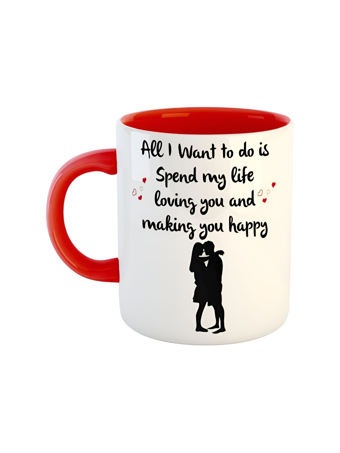 

ARTBUG Red & White Printed Ceramic Glossy Mug 350 ml
