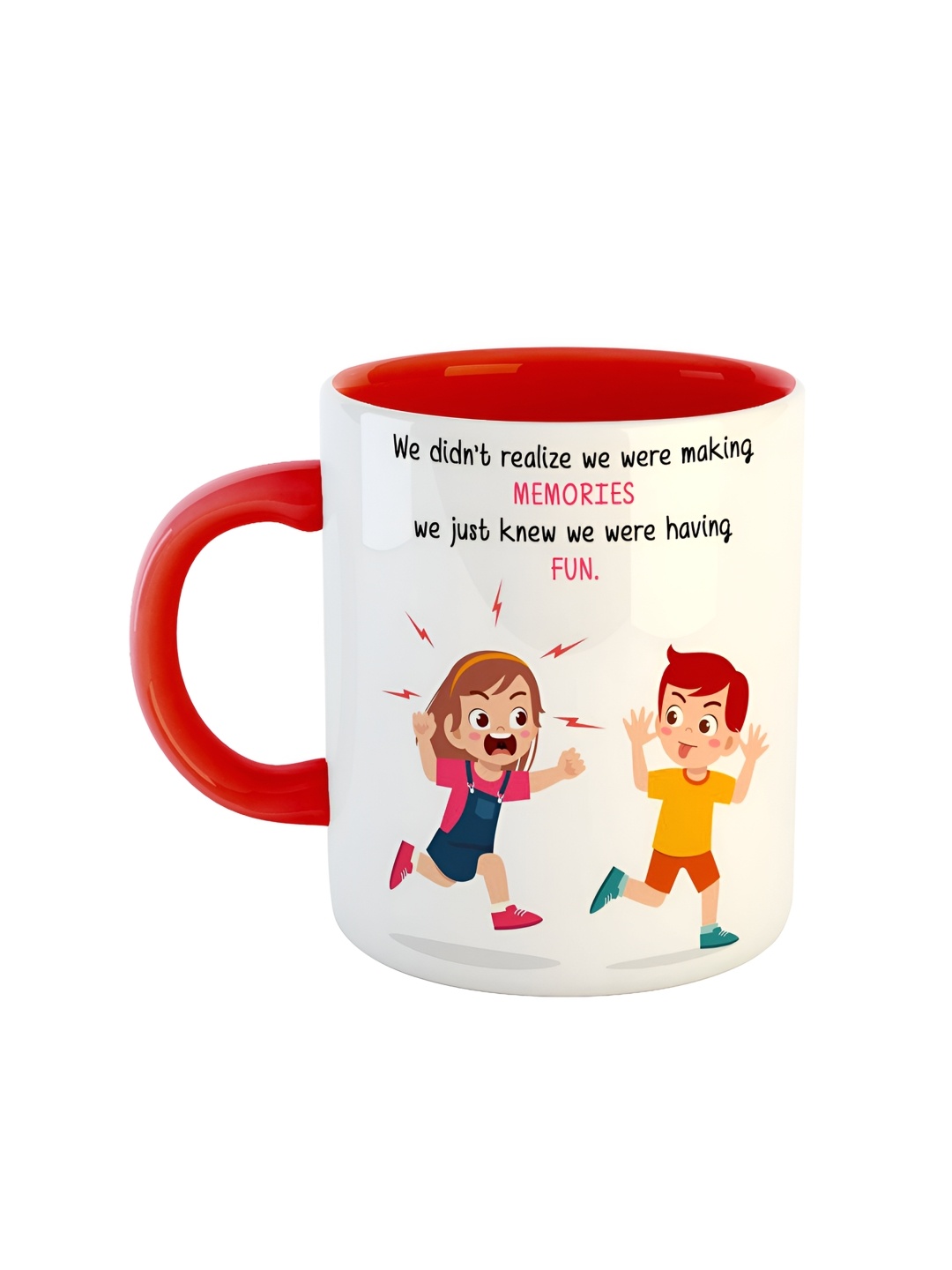

ARTBUG Red & White Printed Ceramic Glossy Mug 350 ml