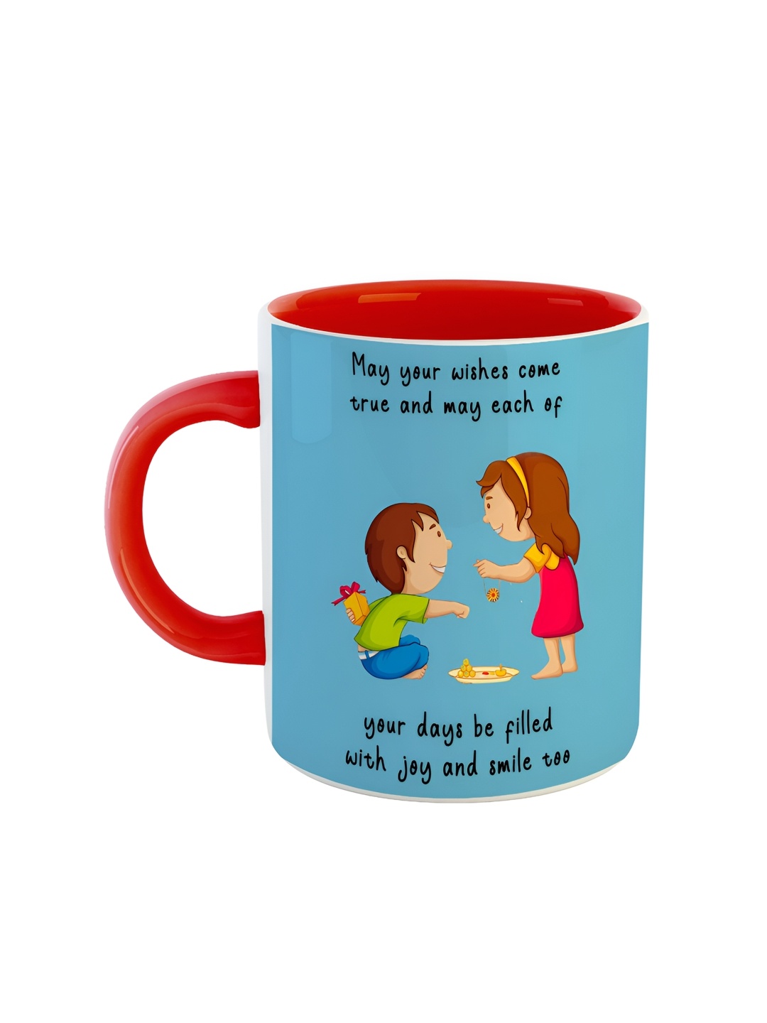 

ARTBUG Red & Blue Printed Ceramic Glossy Mug 350 ml