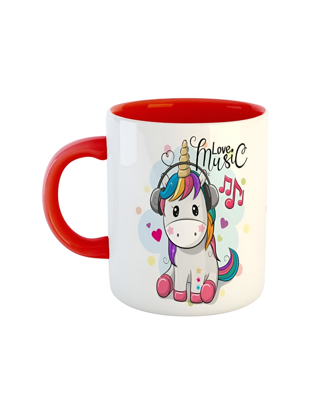 

ARTBUG Red & White Ceramic Printed Glossy Mug