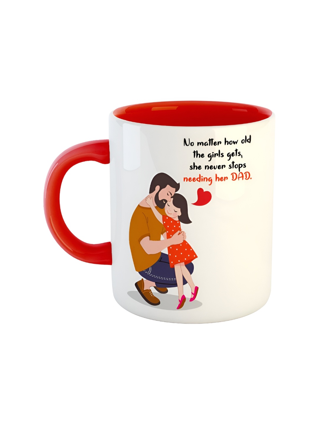 

ARTBUG Red & White Printed Ceramic Glossy Mug 350 ml