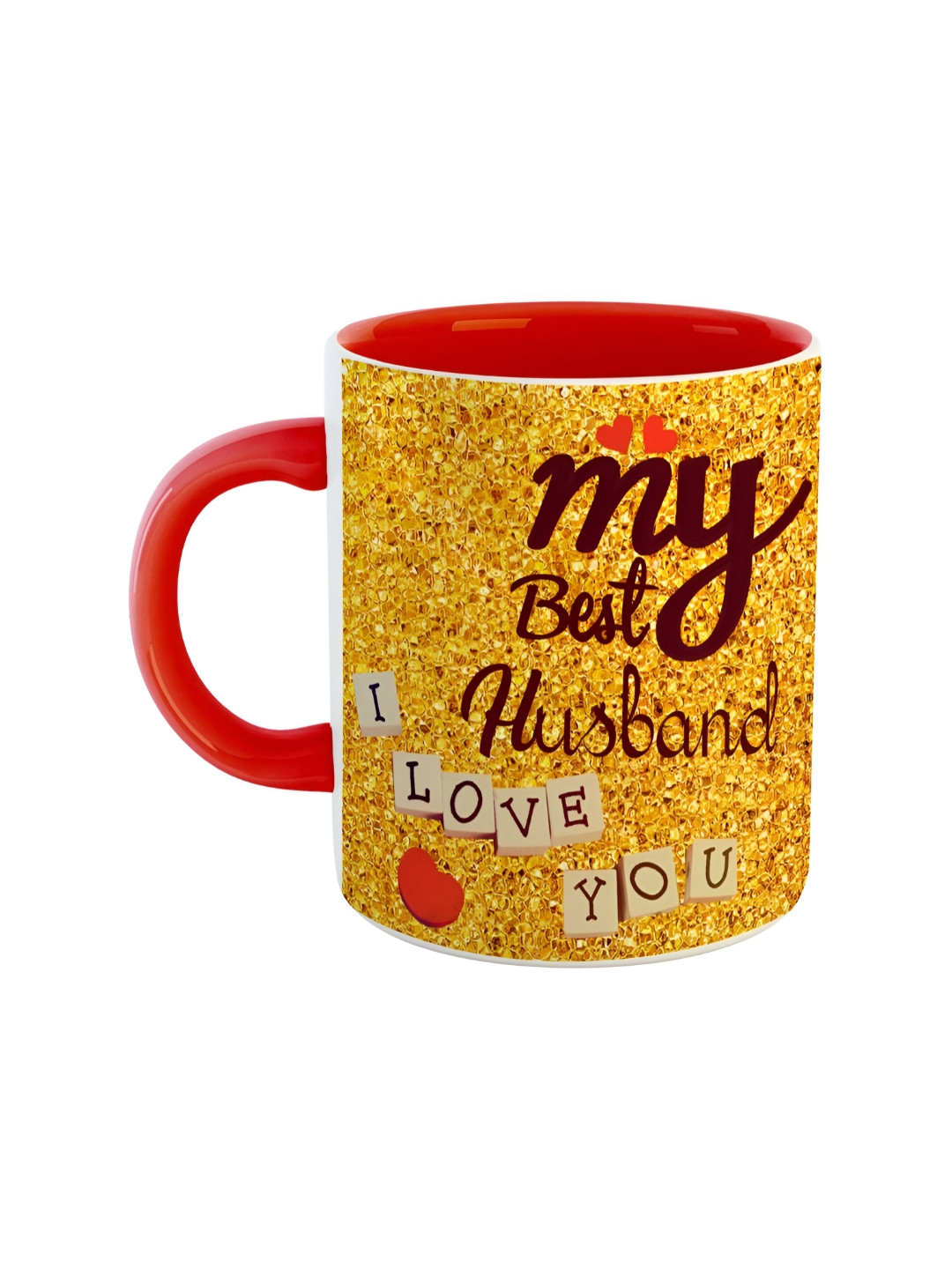 

ARTBUG Red My Best Husband Printed Ceramic Glossy Mug 350 ml