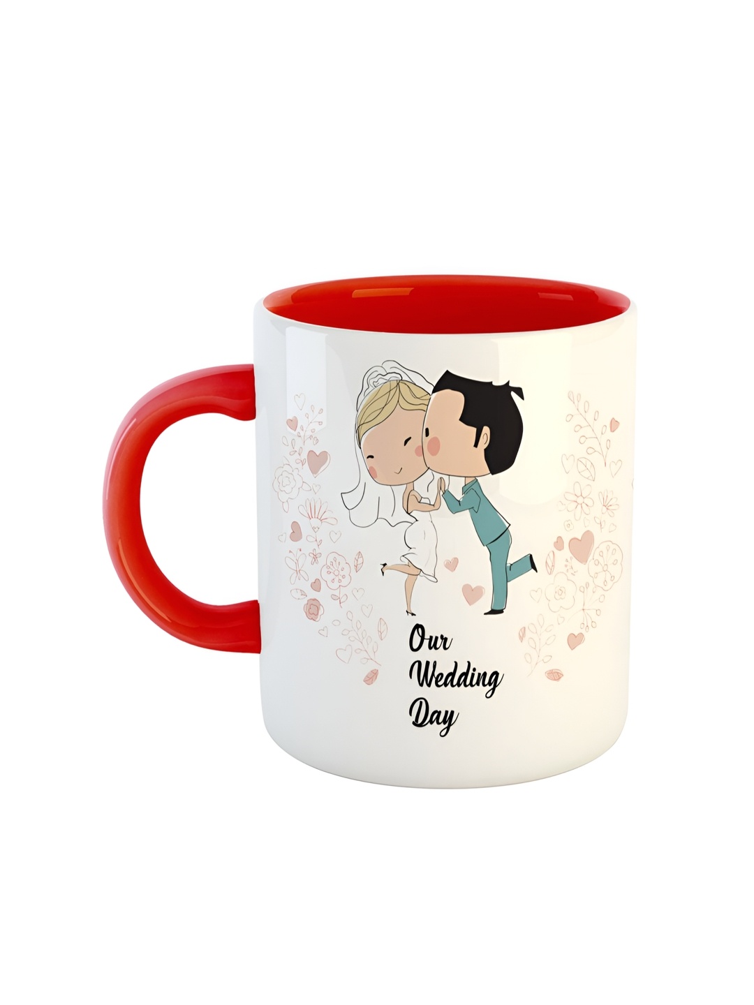 

ARTBUG Red & White Graphic Printed Ceramic Glossy Mug 350 ml