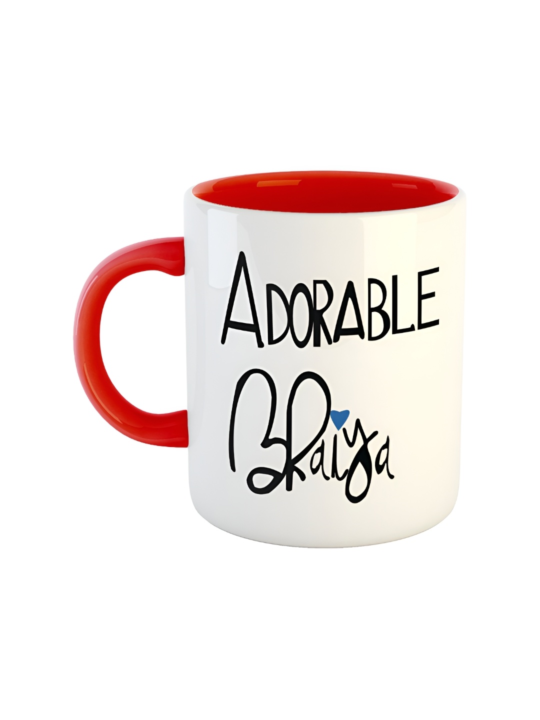 ARTBUG Red & White Printed Ceramic Glossy Mug 350ml