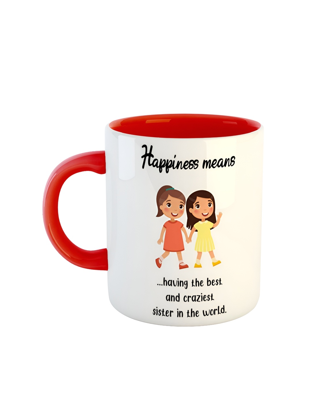 

ARTBUG Red Happiness Printed Ceramic Glossy Mugs 350 ml