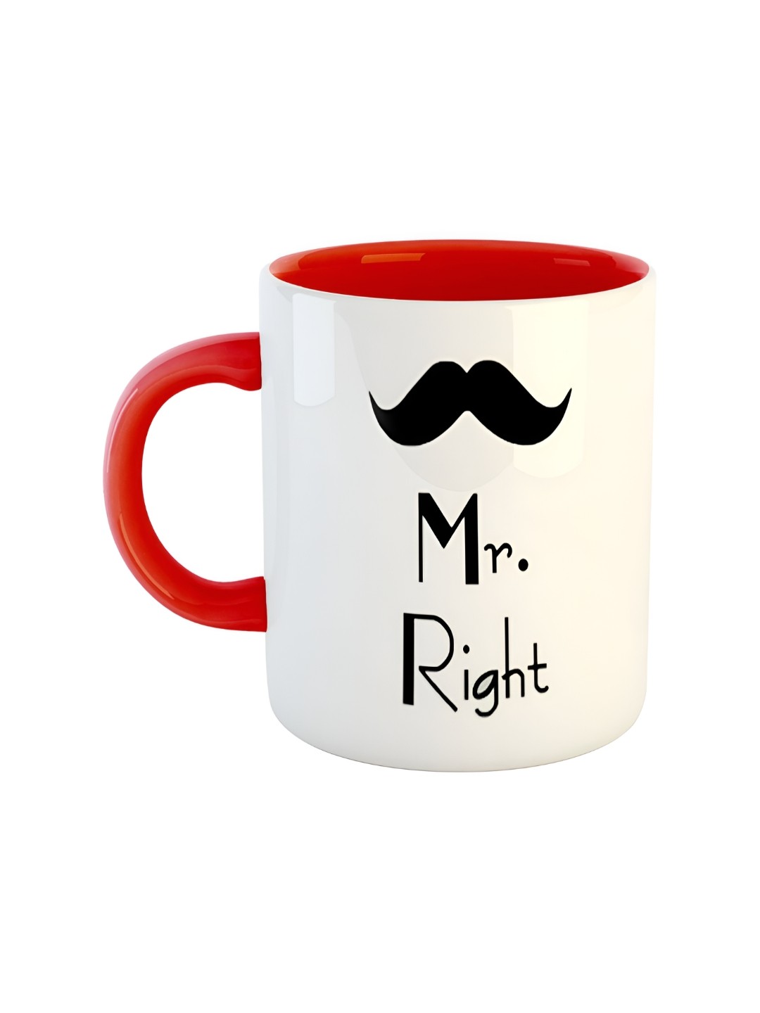 

ARTBUG Red & White Printed Ceramic Glossy of Cups and Mugs