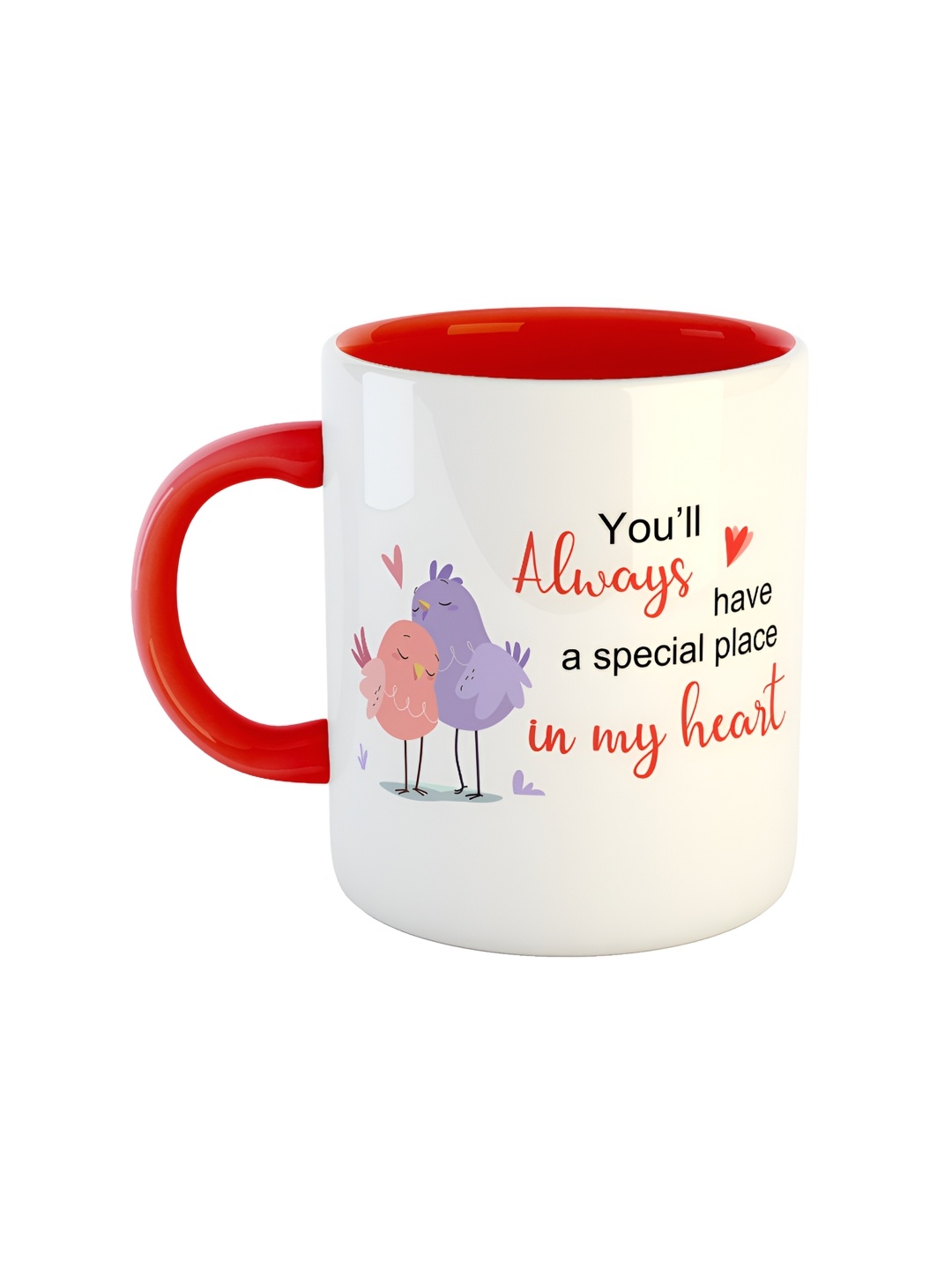 ARTBUG Red Printed Ceramic Glossy Mug